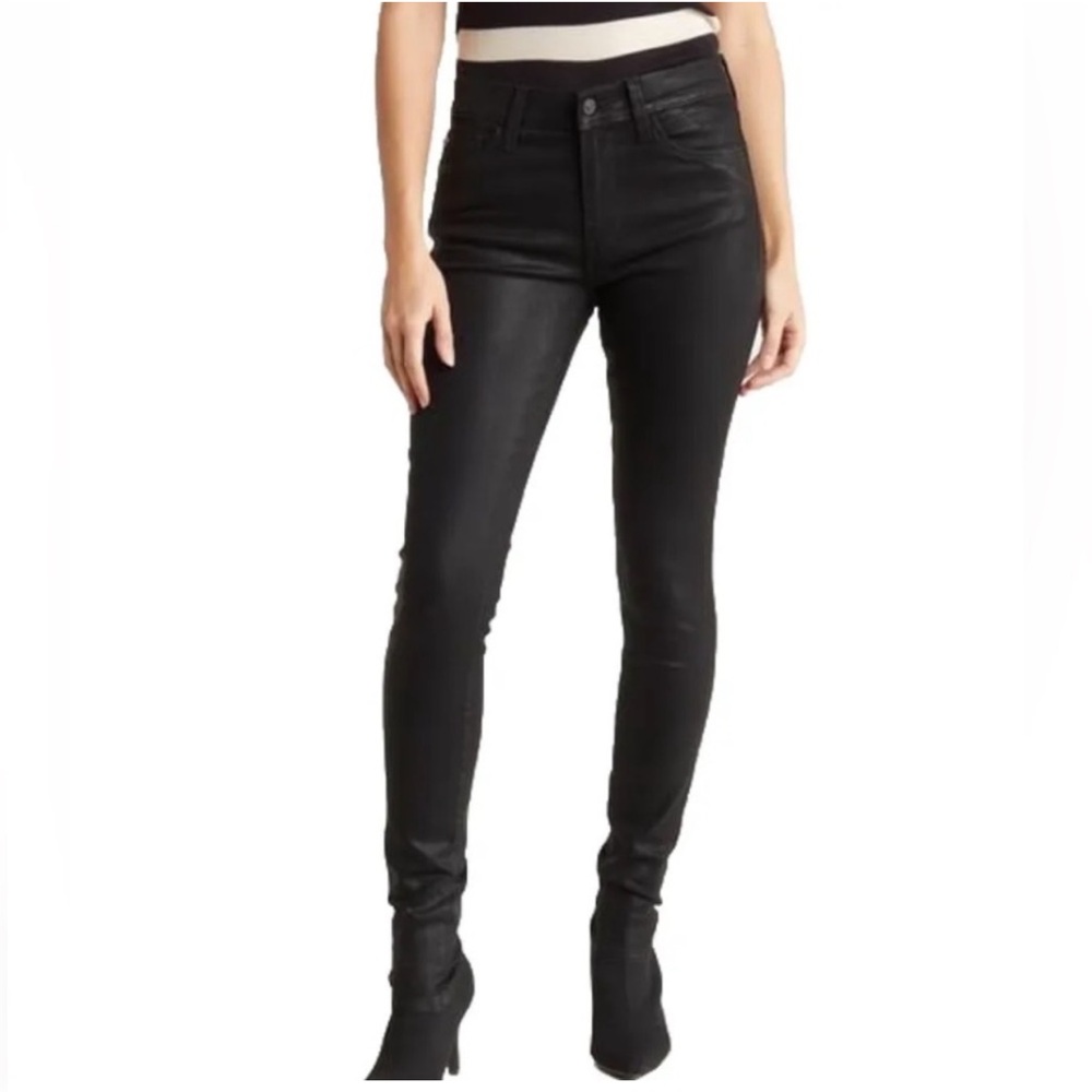 HUDSON Jeans Natalie Mid-Rise Super Skinny Waxed Jeans